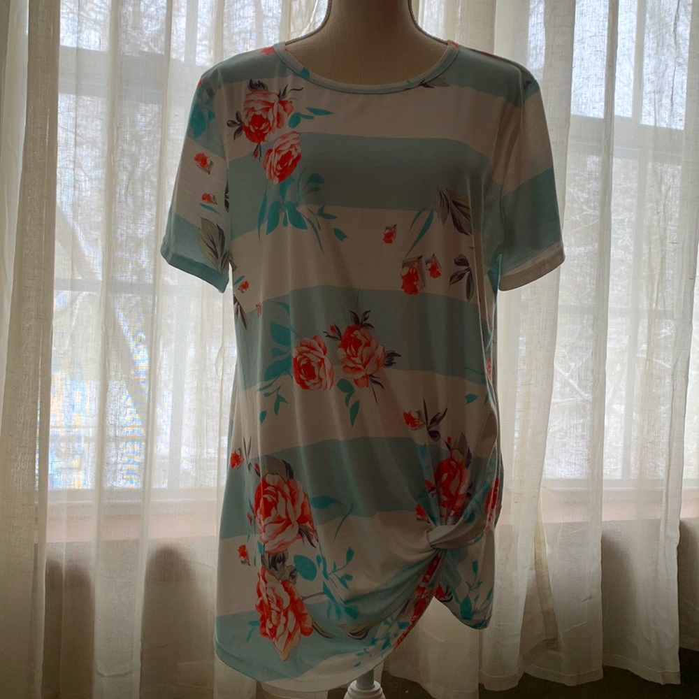 Striped and floral top